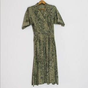 80’s snake print midi dress